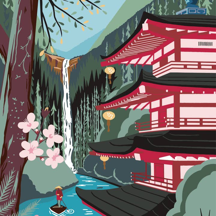 Winnie's Picks - Wholesale DIY Craft Kit - Pagoda in the nature - DIY Paint by Numbers Kit
