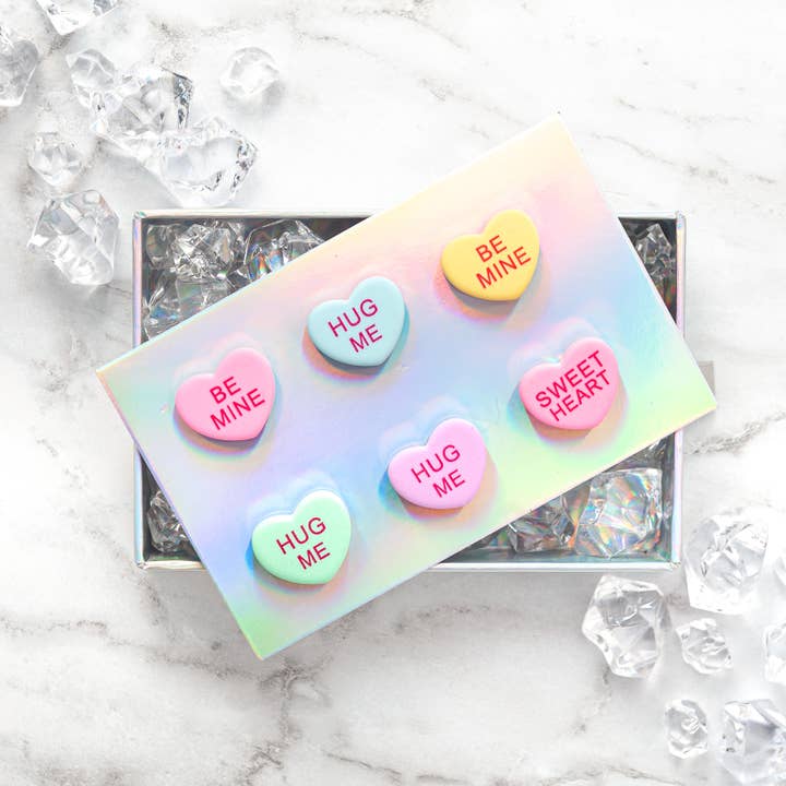Conversation Hearts Cheers Charms, Set of 6 for wholesale by ViVi Vitello
