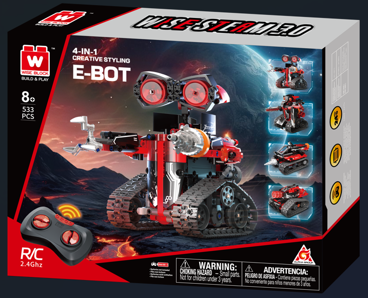 Alpha Toys - Wholesale Build-a-Toy - Kids - Wise Block - E-Bot (4-in-1 Creators Kit)4