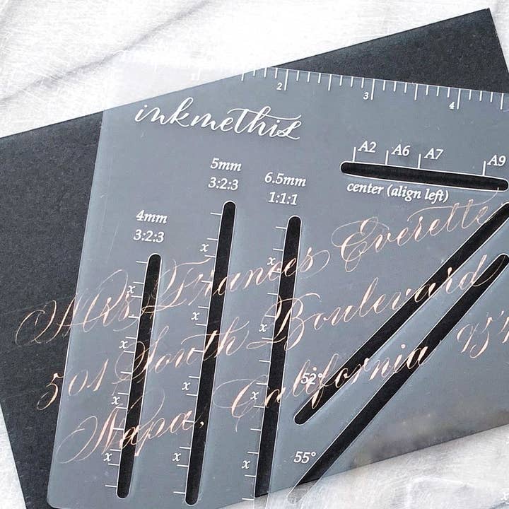 Envelope Calligraphy Ruler for wholesale by INKMETHIS Calligraphy & Engraving