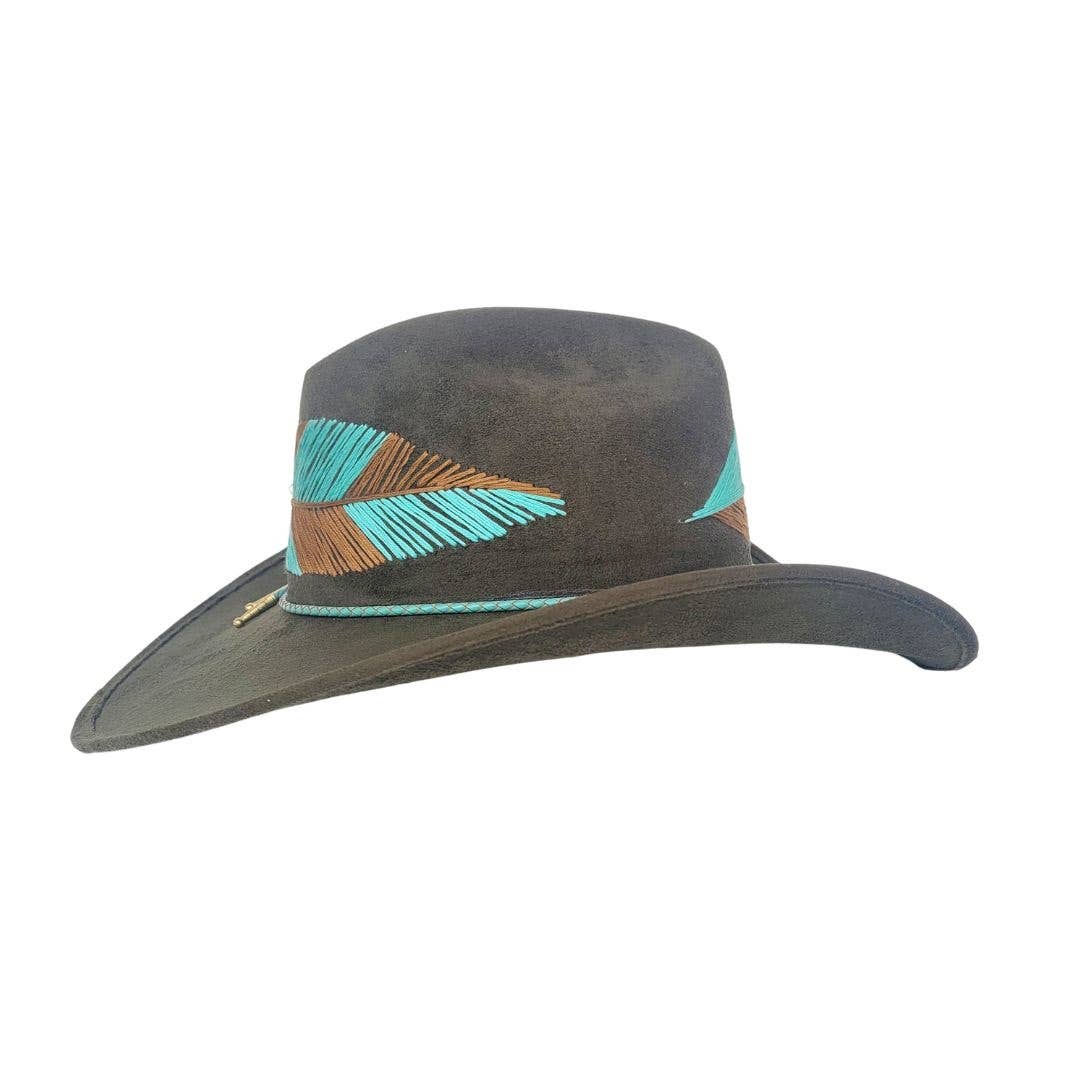 grün Presley Cowboyhut aus Polyester-Veloursleder, grün für den Großhandel auf Faire3