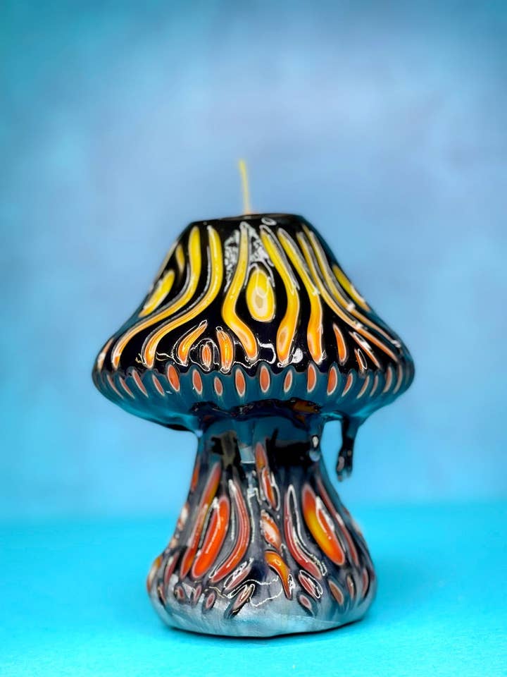 Black Abstract Mushroom for wholesale by Glow City Candles
