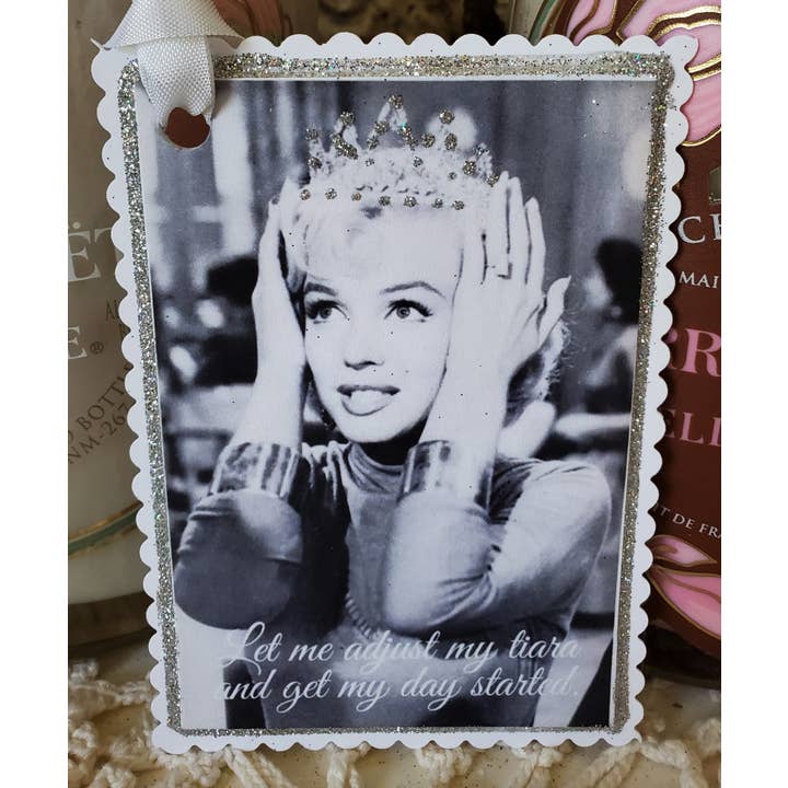 Little Heart Designs - Wholesale Gift Tag - Marilyn Monroe Gift Tag Let Me Adjust My Tiara