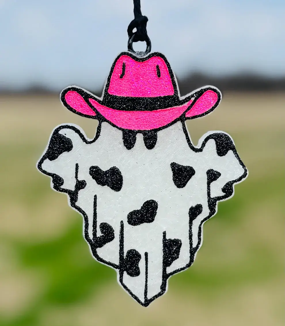 Scent Story Freshies - Wholesale Car Freshener - Unisex - Ghost with Cow print and Cowboy Hat0