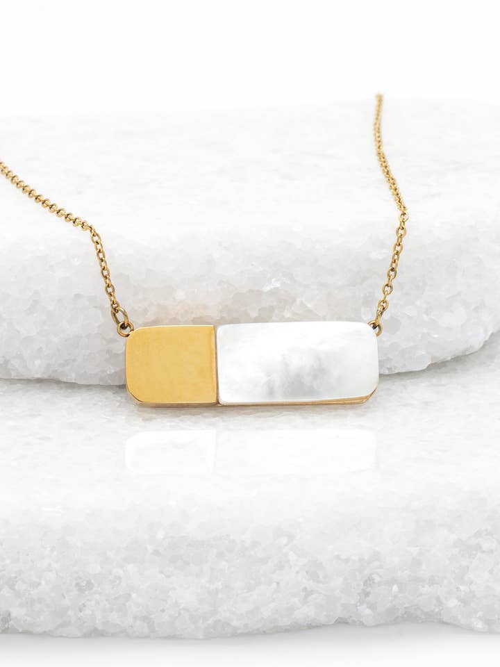Courage Light and Gold Mother of Pearl Necklace for wholesale by Starfish Project UK