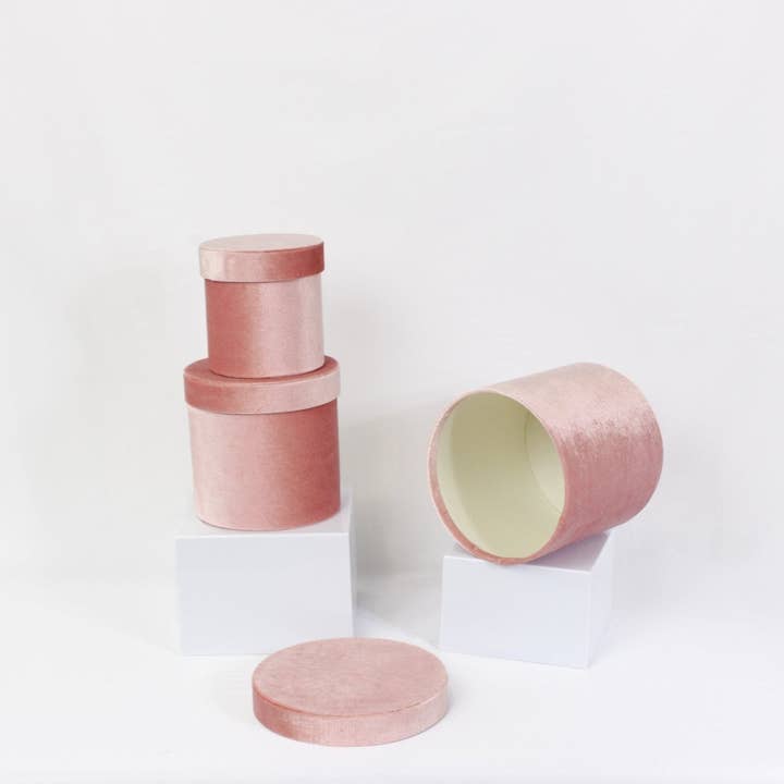 Elegant Design Supply - Wholesale Gift Box - Velvet Round Flower Hat Box with Lid12