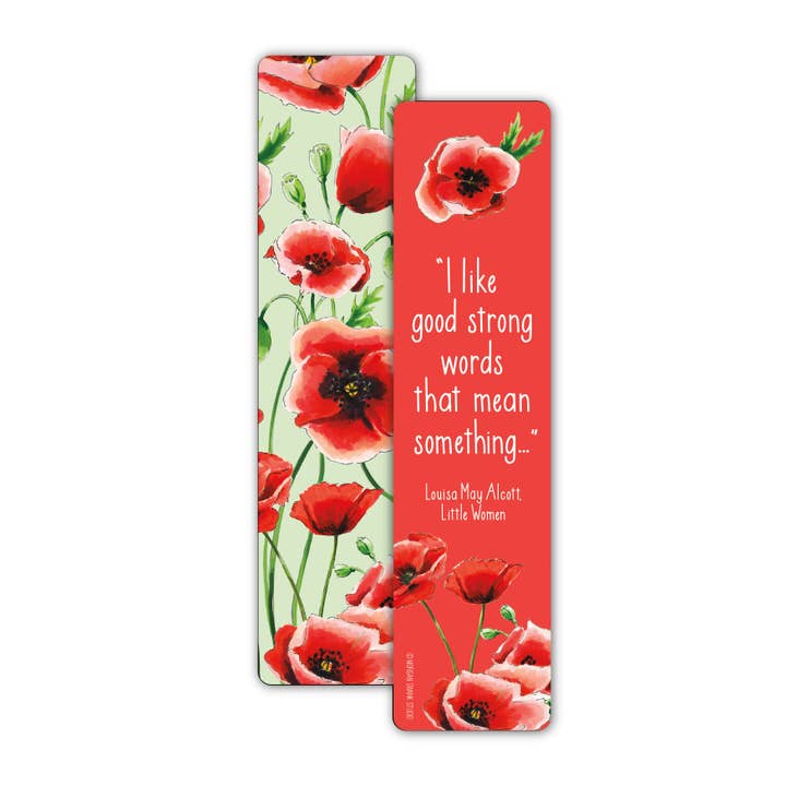 Poppies Floral Bookmark for wholesale by Morgan Swank Studio