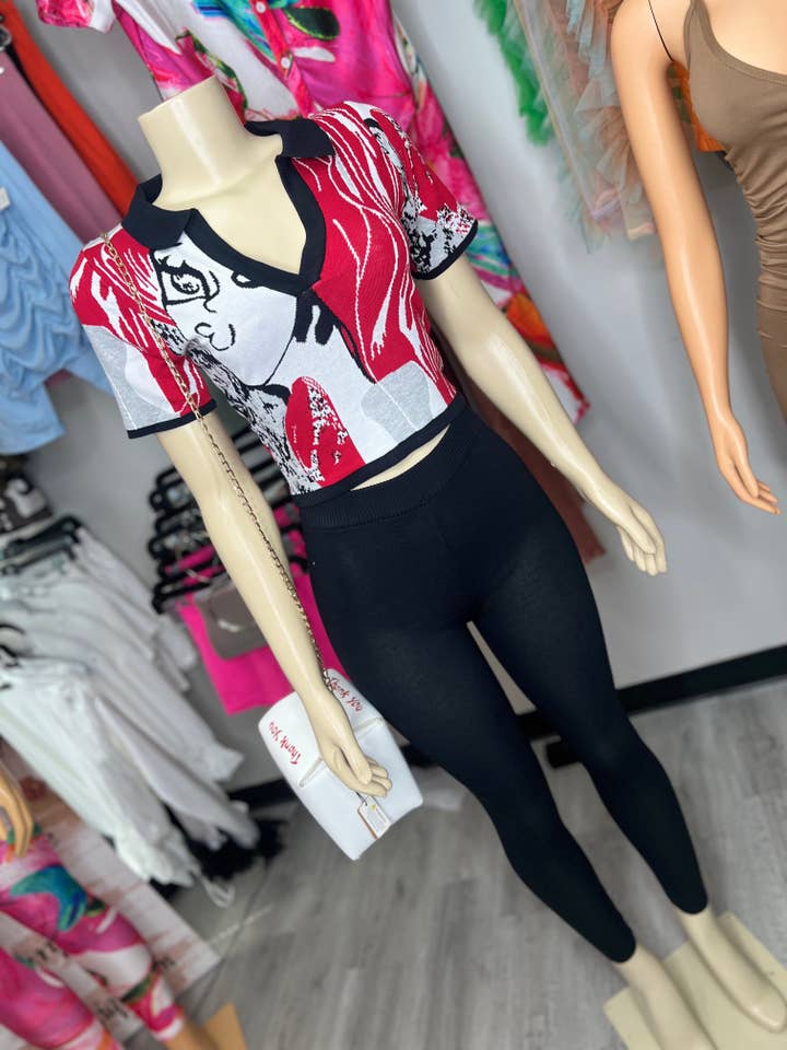 Aungya Boutique – wholesale Set med topp och byxa – Dam – Eldset