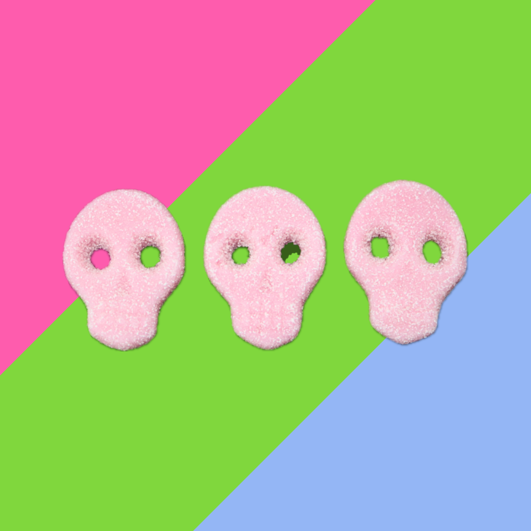 Gaffney's Sweets & Treats Wholesale - Vente Bonbons gélifiés - Candycrave bonbons gourmands vegan en forme de crânes roses - 2 kg1