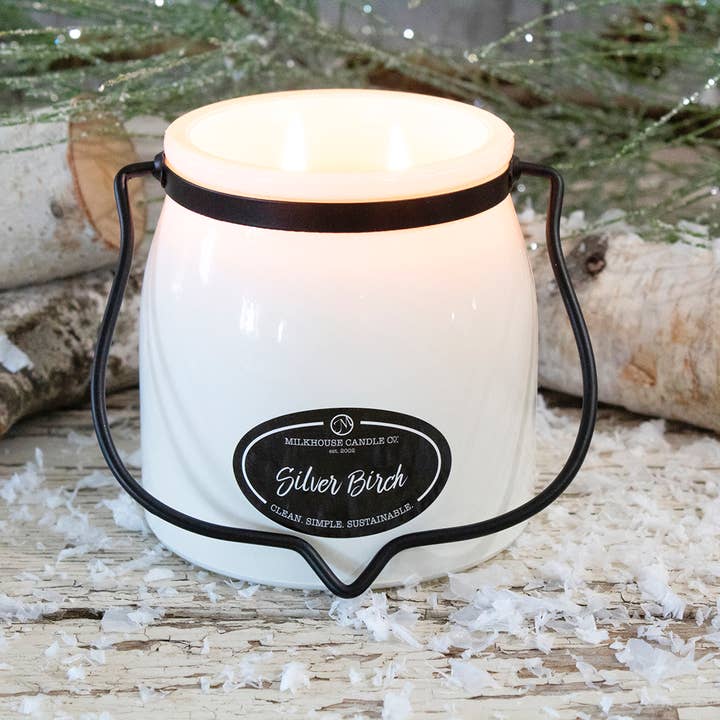 Milkhouse Candle Company - Wholesale Jar/Filled Candle - 16 oz Butter Jar Candle: Silver Birch1