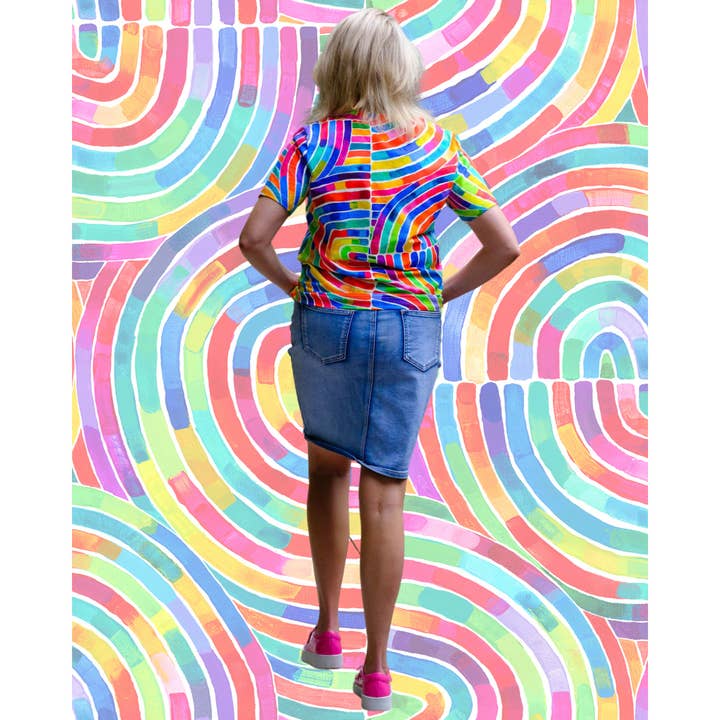 Lordy Dordie - Wholesale T-shirt – women's - Original Boxy Tee - Rainbows2