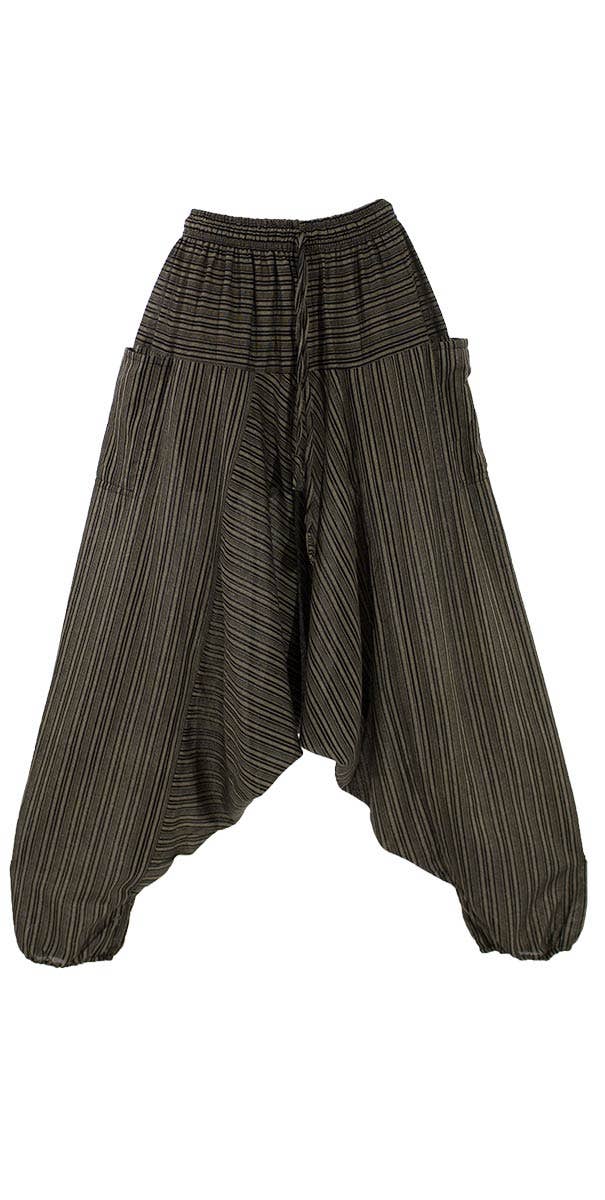 Coline – Engroshandel Bukser - Dame – Coline kvinde harembukser med stribet bomuld og elastisk talje2