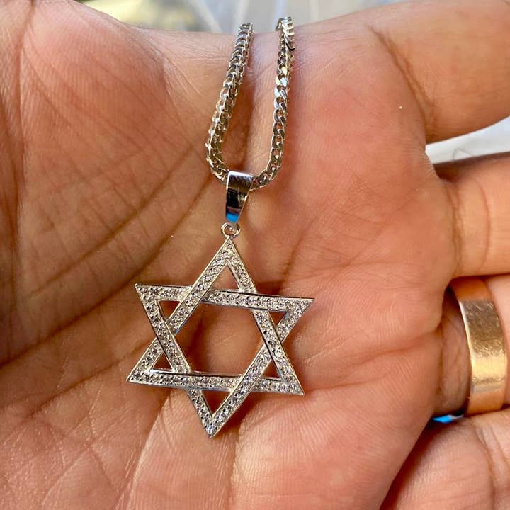Koch La Ni Jewelry - Venta al por mayor Collares con colgantes/abalorios - Collar de Estrella de David de Plata - Plata de Ley 9252