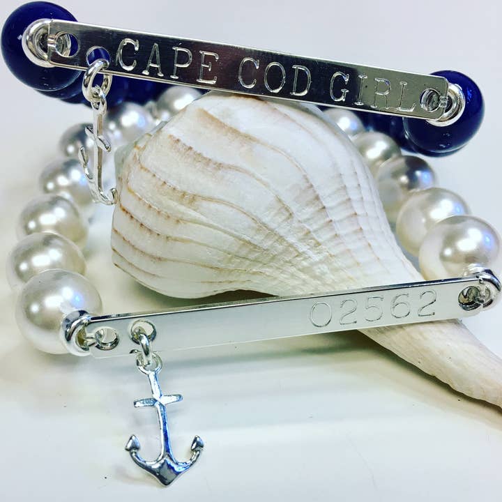 Sterling Silver Beach Booty Bead Engravable Bracelet for wholesale by Fishgirl Designs