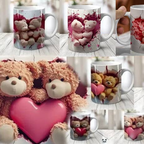 Teddy Bear Couple 3D Mug Novelty Gift Xmas Ide , Birthday for wholesale by SubliMasterUK