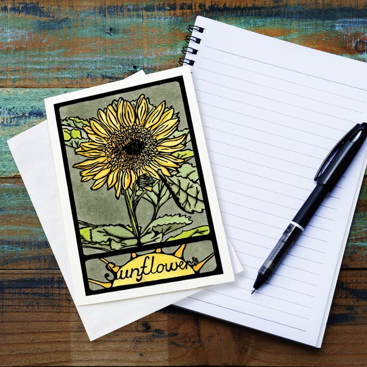 Sarah Angst Art - Wholesale Everyday greeting card - Greeting Card Sunflower