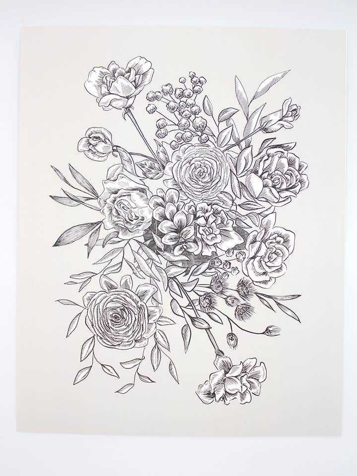 Clay Floral Print for wholesale by Rust Belt Love Paperie