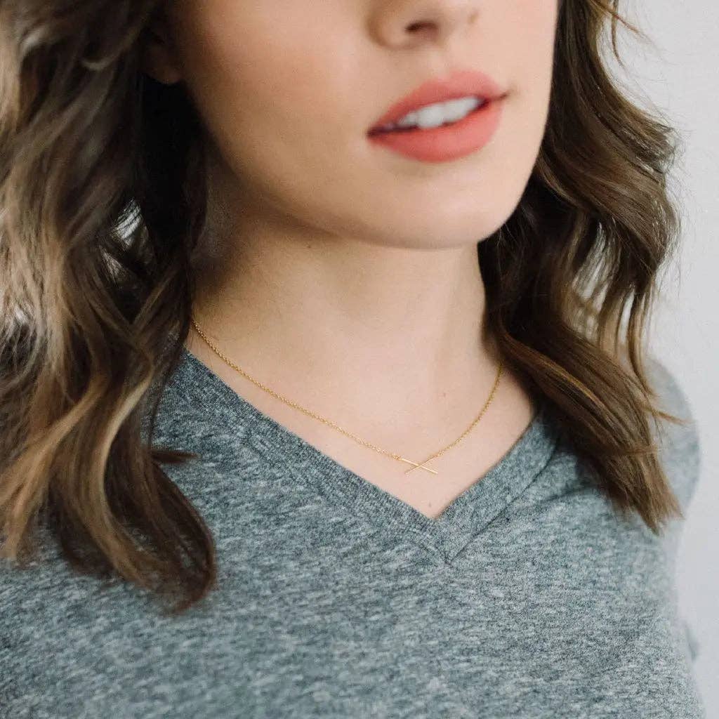 Honeycat Jewelry - Wholesale Pendant/Charm Necklace - X Bar Necklace12