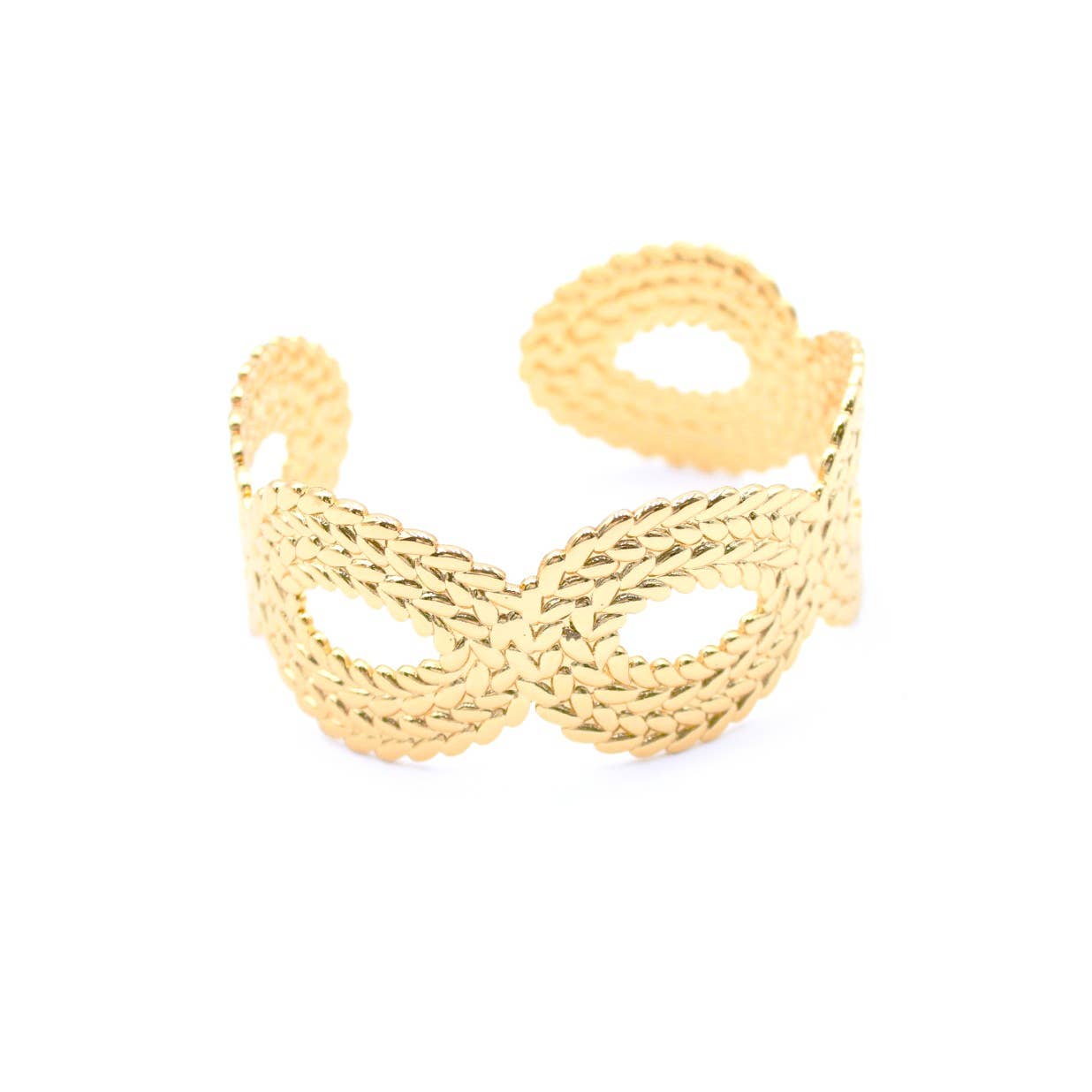 Reference Mode - Vente Bracelet manchette - Manchette dorée acier inoxydable