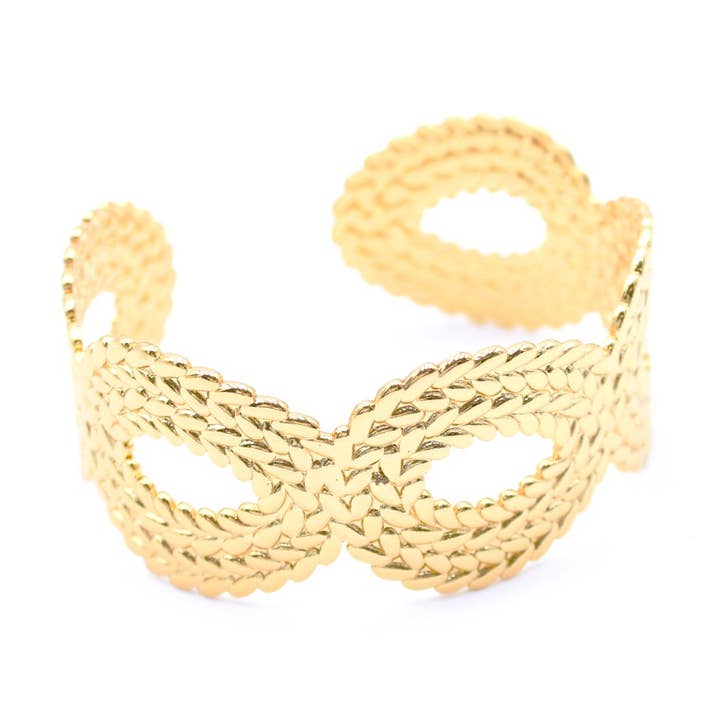 Reference Mode - Vente Bracelet manchette - Manchette dorée acier inoxydable0