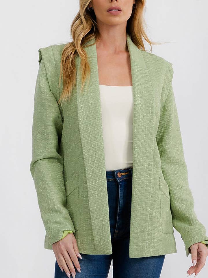 BLAZER A MANICHE LUNGHE APERTO SULLA SPALLA ANTERIORE CON DETTAGLI per la vendita all'ingrosso da parte di ROUSSEAU