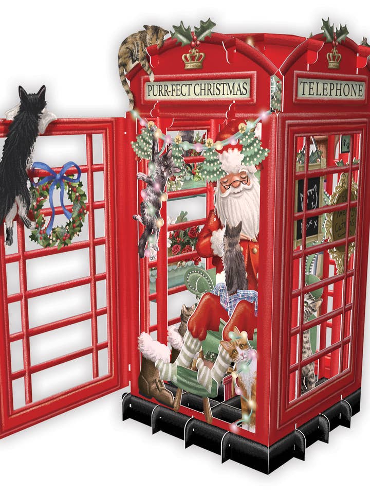 CARTE DE VŒUX TÉLÉPHONIQUE DE NOËL EN 3D POP UP PAPER D'ART pour la vente par Notes & Queries, Inc.