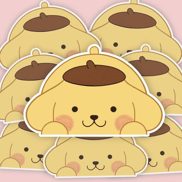 Autocollant de voiture en vinyle résistant aux intempéries - Pompom Peeker pour la vente par Drawn by Ang