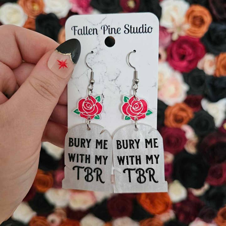 Fallen Pine Studio - Wholesale Dangle Earrings - Bury Me With My TBR Headstones