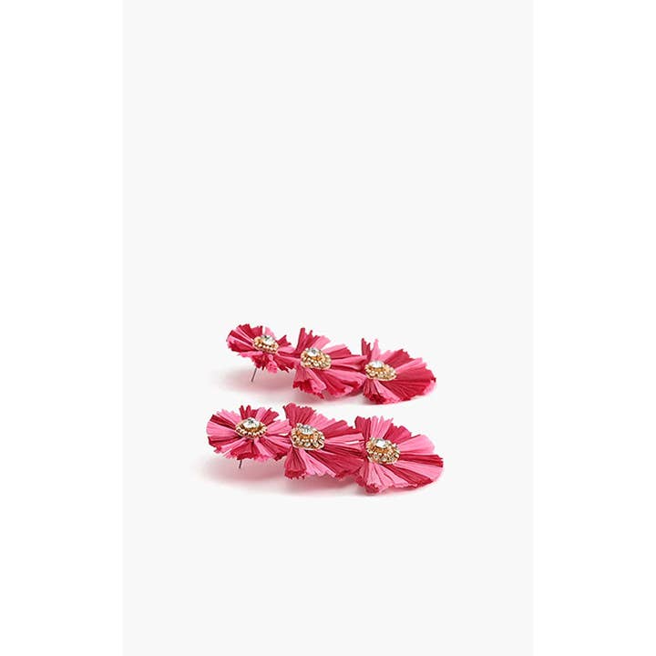 America & Beyond - Vente Boucles d'oreilles pendantes - Boucles d'oreilles en raphia rose1