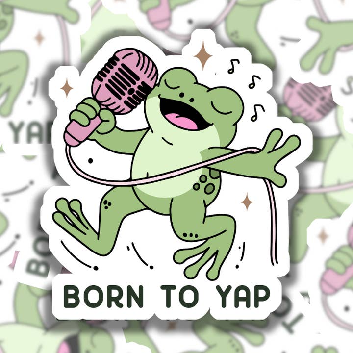Born To Yap Waterproof Sticker for wholesale by Studio Fifty One