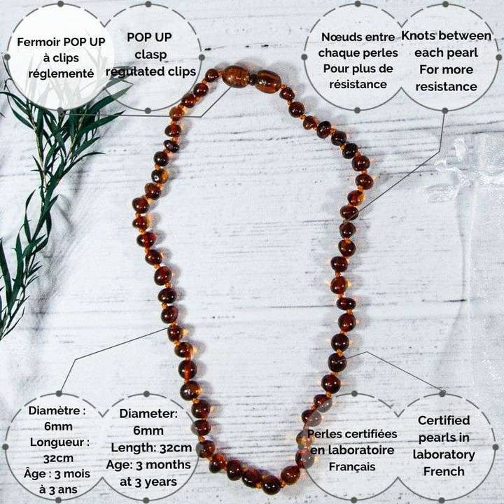 Irréversible - Wholesale Beaded/Pearl Necklace - Collier Bébé Ambre - Cognac2