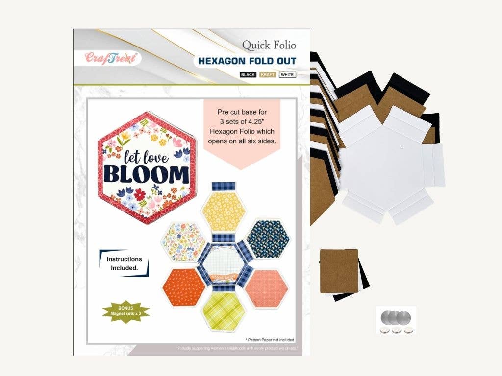 CrafTreat - Wholesale Scrapbook - Craftreat Scrapbook Blank Quick Folio - Hexagon Fold out3