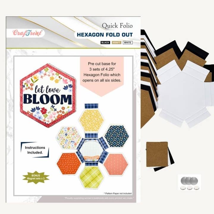 CrafTreat - Wholesale Scrapbook - Craftreat Scrapbook Blank Quick Folio - Hexagon Fold out3
