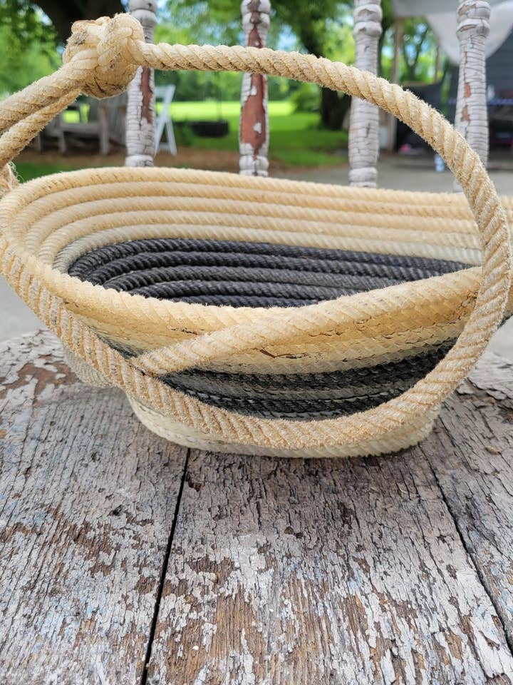 Handmade vintage lariat basket #2 for wholesale by The Broody Hen
