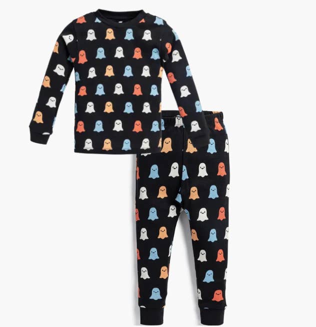Monica + Andy - Wholesale Sleepwear Set - Kids - Halloween Kids Two-Piece Pajama Set_Colorful Ghosts