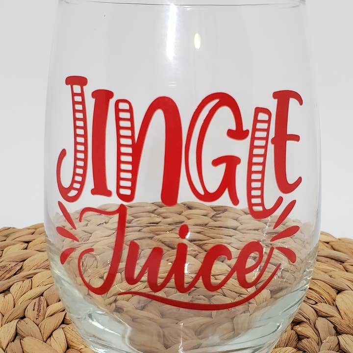 Jingle Juice Wine Glass for wholesale by Homemade by Hunt