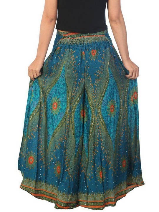 Studio 12 Collective (previously Ethnic Lanna) – wholesale Byxor - Dam – Palazzo Boho byxor Lounge - blomma öga