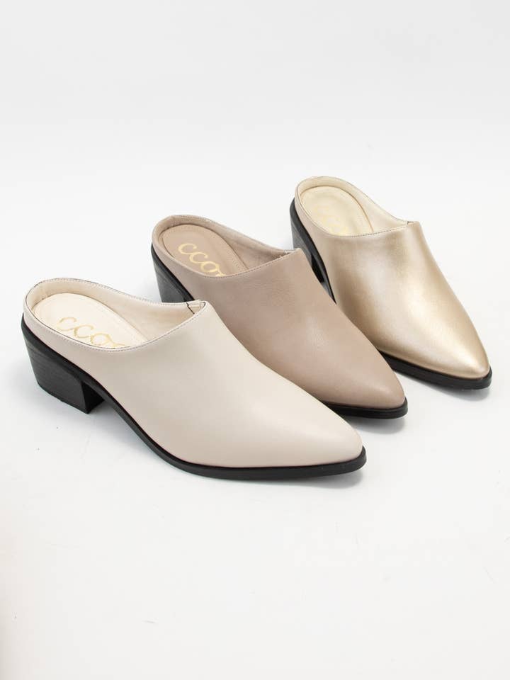 CCOCCI - Wholesale Mules - Women's - GINA POINTED-TOE SLIP ON BLOCK HEEL MULE13