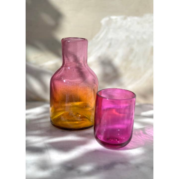 LUZ Collection - Wholesale Carafe - Amarosa Glass Carafe Bottle Set - For Bar or Nightstand Â