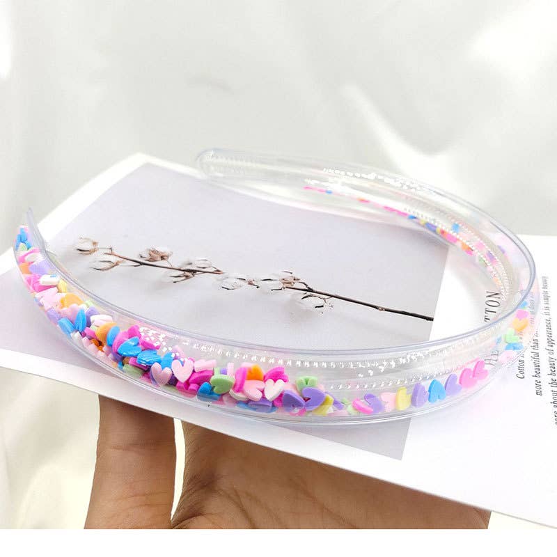 Little Trendy - Wholesale Hair Accessories Set - Kids - Girls cute Transparent Quicksand Sequin Teeth Hairband Hoops4