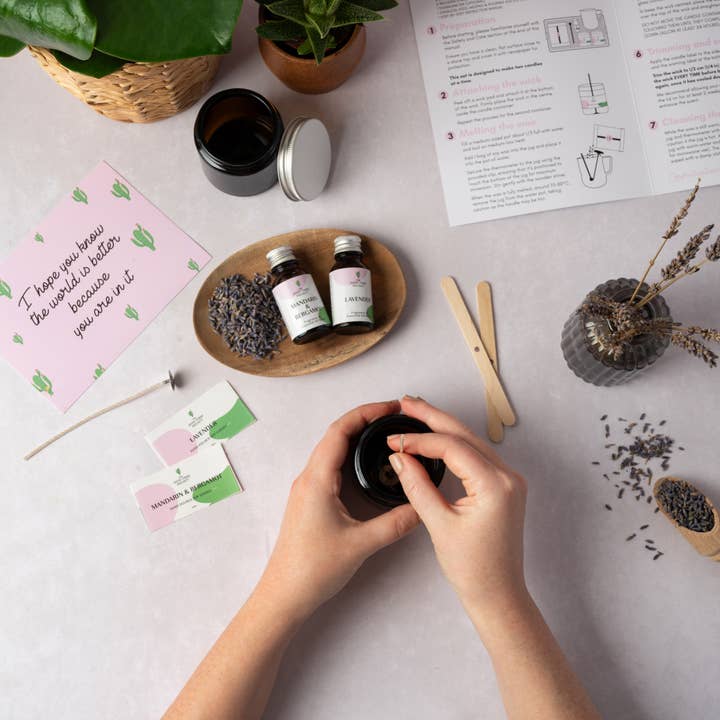 The Good Vibes Project - Wholesale DIY Craft Kit - DIY Soy Candle Making Kit to Make Your Own 4 Scented Candles4