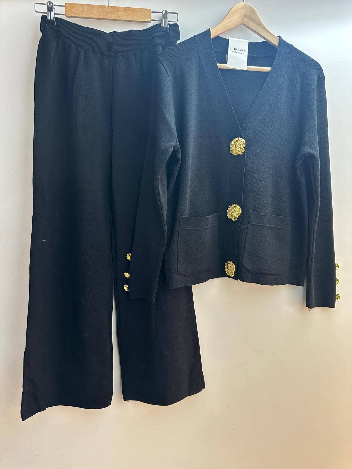 LORIANE - Wholesale Top & Pant Set (NOT Loungewear) - Women's - 7338 knit set cardigan + pants one size4