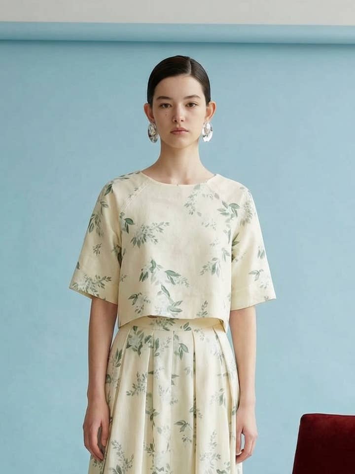 Top Curto de Manga Curta com Laço por atacado de Heyson