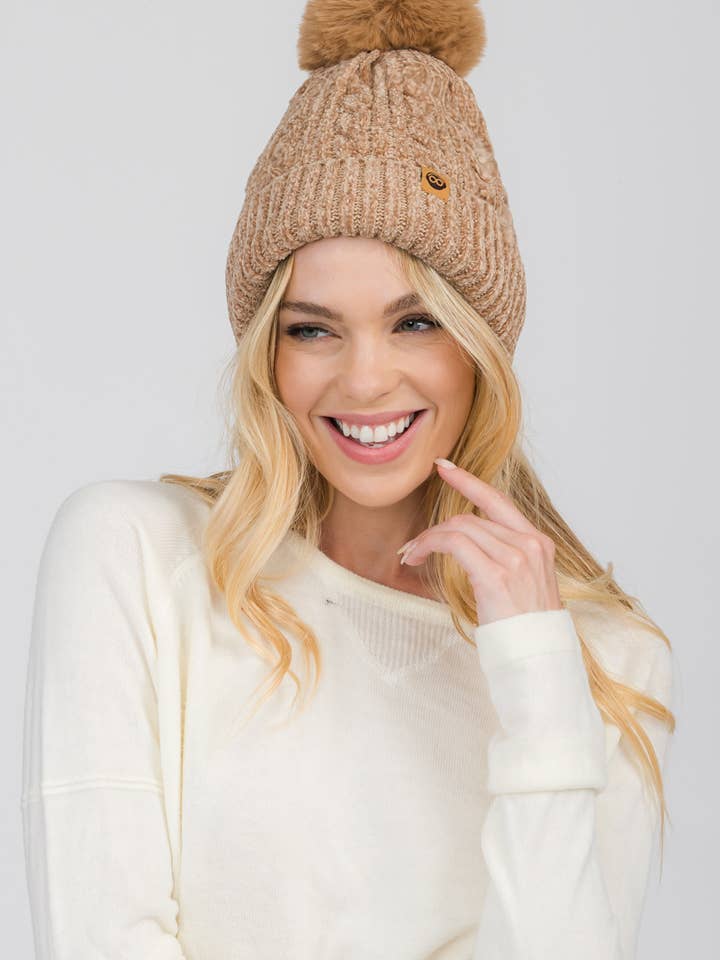 Zopfmütze mit Fleecefutter für den Großhandel von Honey J