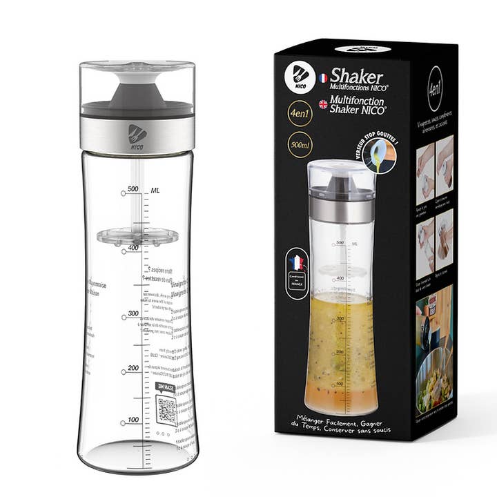 Shaker Multifonctions NICO® (500ml) pour Vinaigrettes, Sauce pour la vente par GROUPE NICO