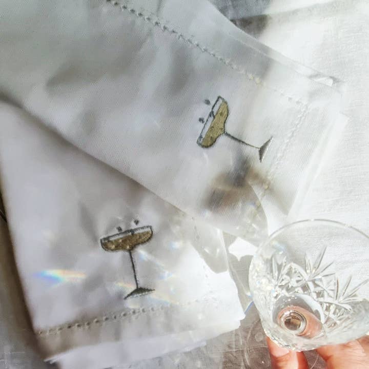The Champagne Napkins Set of 4 for wholesale by Kate Gwilliam