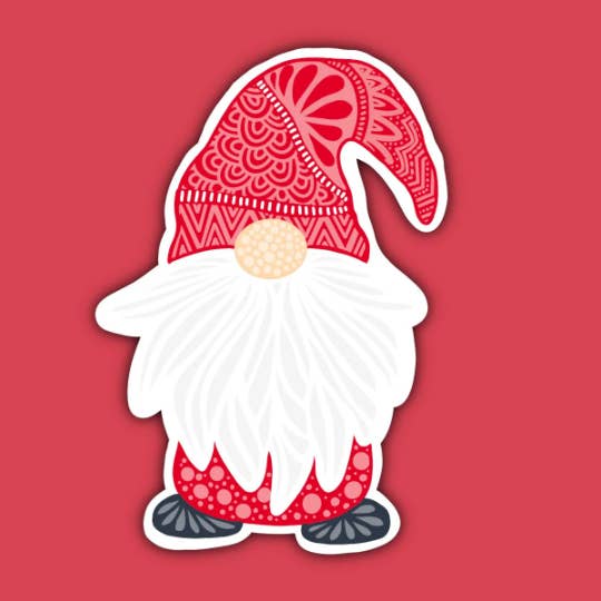 Lola & Bean Creations - Wholesale Sticker - Christmas Gnome Sticker, Holiday Gnome1