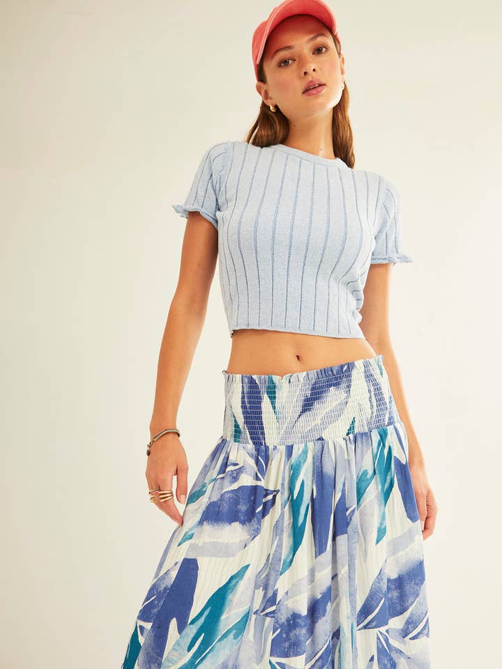 Cold Leaves Elastic Waist Skirt for wholesale by XANTIK