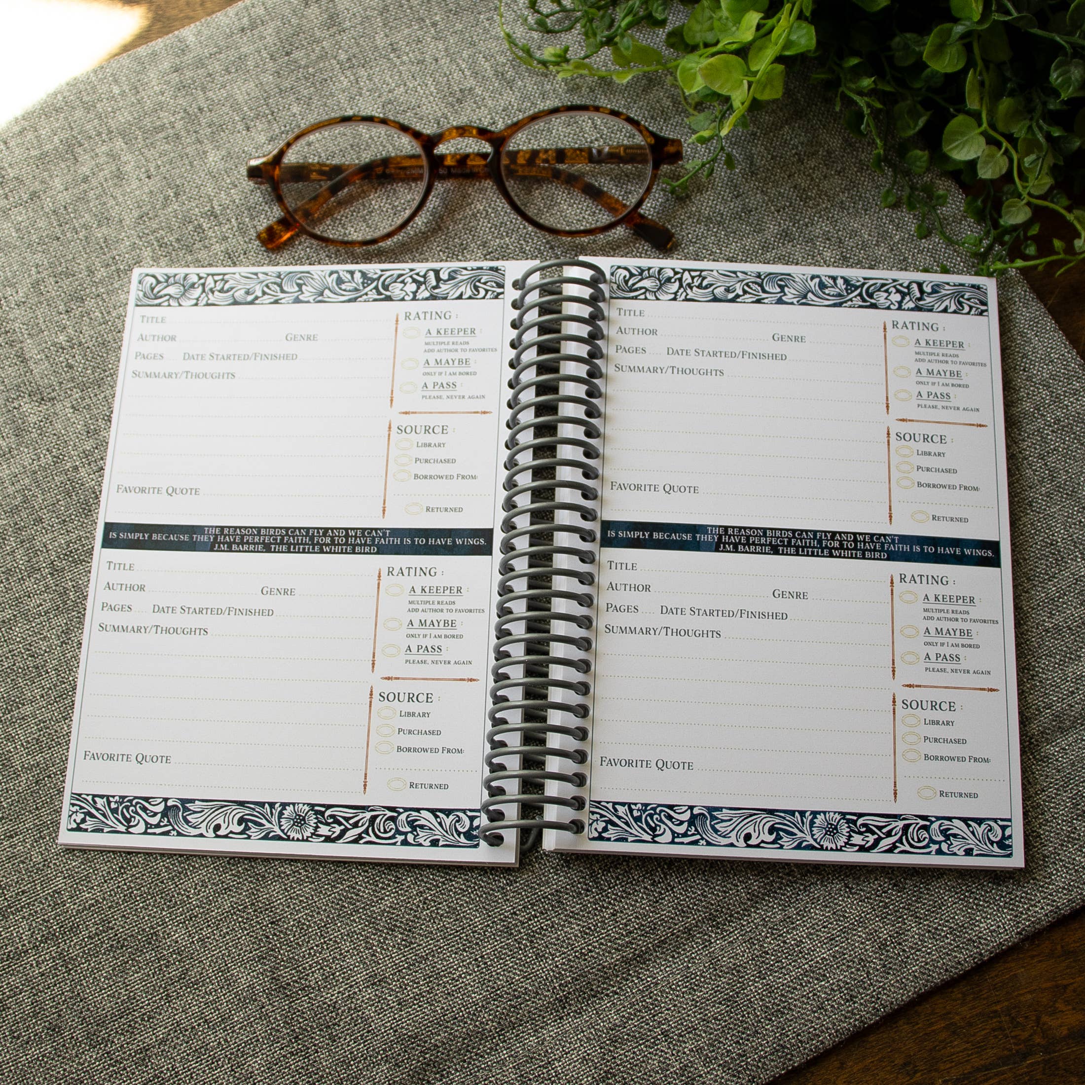 Sunshine and Ravioli - Wholesale Journal/Diary - Strawberry Thief Book Review Reading Journal 2