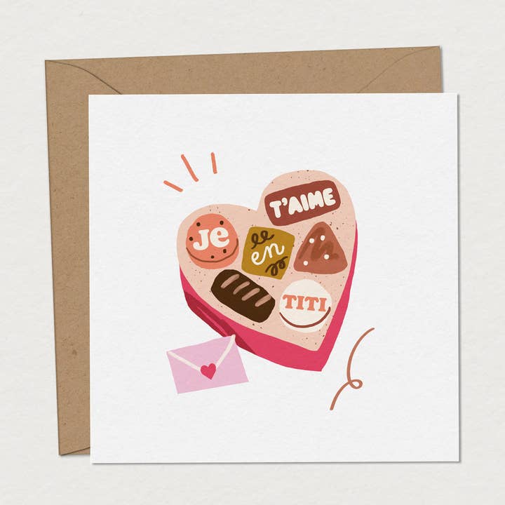 Floral greeting card - Love Box - I love you so much for wholesale by Mimosa Design